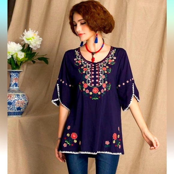 ASHIR ALEY- bohemian style top - Picture 2 of 7